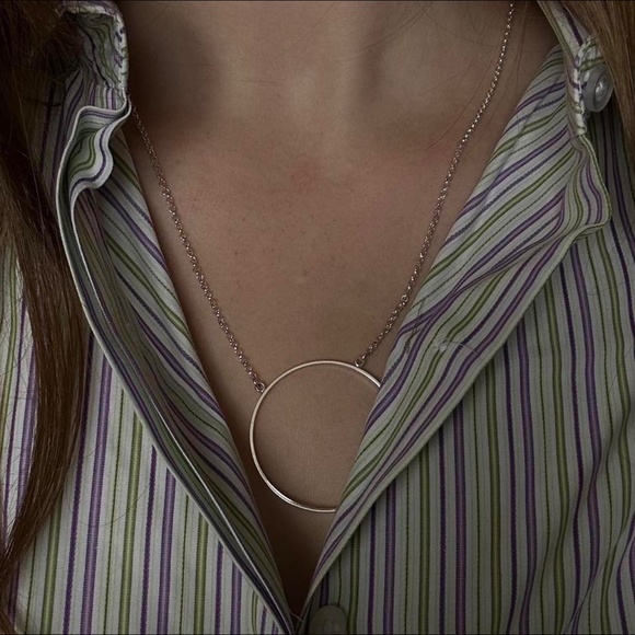 Silver Circle Necklace - Picture 3 of 8